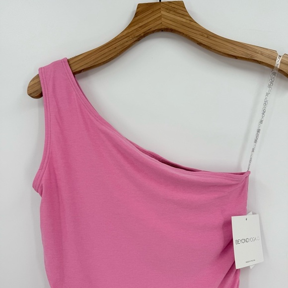 BEYOND YOGA Featherweight Carried Away One Shoulder Dress in Pink Size M - Picture 6 of 10
